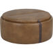 Borelli 17.25 inch Tobacco Tan / Autumn Chestnut Wheeled Storage Ottoman